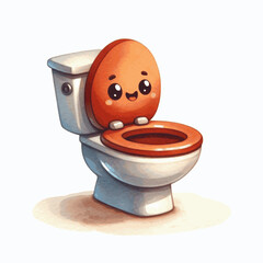 Essential Vessel toilet isolated watercolor vector illustration svg