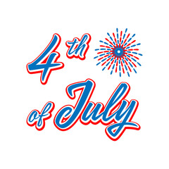 4th of july. USA happy independence day. Vector illustration in  flat style. Isolated on white background