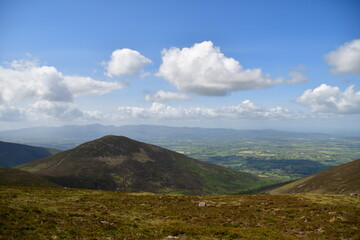 Mountain landscape with clouds. Knockmealdown Mountains, Co. Tipperary, Ireland 
