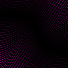 Naklejka premium Abstract background with lines and waves. Banner. Element for design isolated on black. Vector background for brochure, booklet, flyer, poster. Pink and black gradient. Purple, dark, night