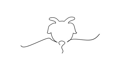 art line of goat zodiac sign for chinese new year or lunar new year