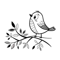 Cute bird silhouette vector icon