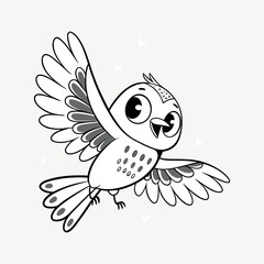 Cute bird silhouette vector icon