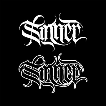 sinner calligraffiti text