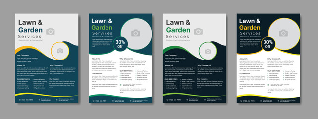 lawn care flyer design template. landscaping and gardening lawn care service flyer, poster, leaflet design lawn care garden or landscaping services Tree and gardening service poster leaflet design.