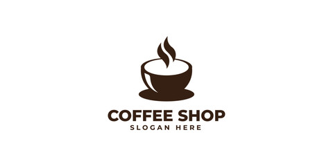 Coffee Shop logo, Coffee Cup logo, Cafe logo design template