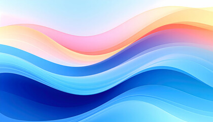 Fototapeta premium Abstract waves in soft colors create a calming and modern graphic design.