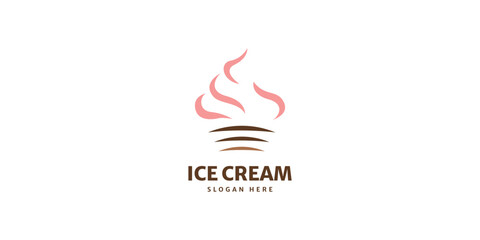 Ice cream logo, Ice cream vector, Suitable for dessert, ice cream or drink logos