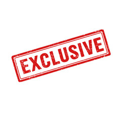 Exclusive red grunge rubber stamp isolated on transparent background, png image 