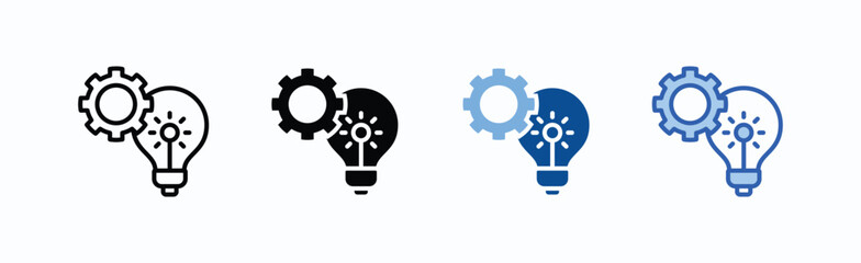 Idea Icon Sheet Multiple Style Collection Isolated Vector