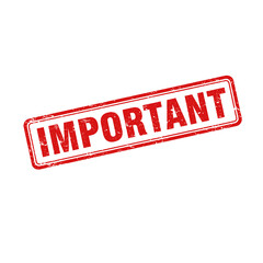 Important red grunge rubber stamp isolated on transparent background, png image 