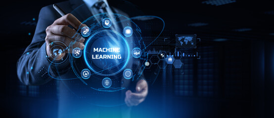 Machine learning Artificial intelligence neural network innovation technology concept.