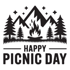 Obraz premium International picnic day june campfire in mountains