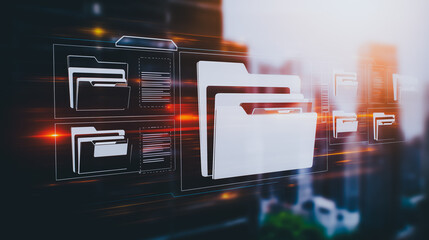 Digital Folder Icon: A modern and sleek digital folder icon, symbolizing organization, data storage, and digital assets. This image captures the essence of efficient information management.