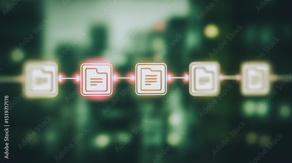 Poster digital data flow: illustrating the seamless transfer and interconnection of digital files in a mode