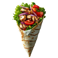 Tasty Shawarma Wrap with Fresh Vegetables – Premium Food Image