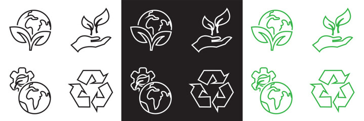 Environment icon . Vector for websites, mobile interfaces, presentations, banner, visual branding etc. Vector illustration. isolated on white and black background. EPS 10