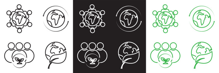 Environment icon . Vector for websites, mobile interfaces, presentations, banner, visual branding etc. Vector illustration. isolated on white and black background. EPS 10