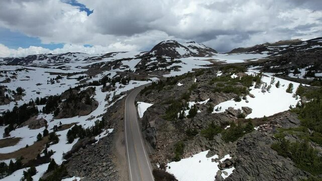 Aerial Drone Adventure Over Beartooth Highway, Red Lodge, Montana, and Wyoming