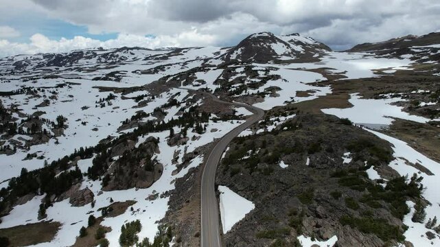 Aerial Drone Adventure Over Beartooth Highway, Red Lodge, Montana, and Wyoming