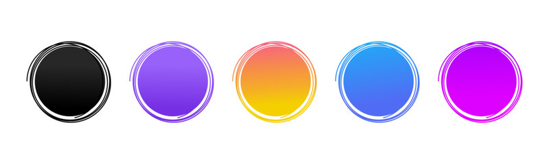 Abstract Colorful Gradient Circles Design Elements, Vector Shapes, Branding, Icon Set, Artistic, 