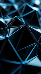 Abstract Geometric Shapes In Dark Blue And Black