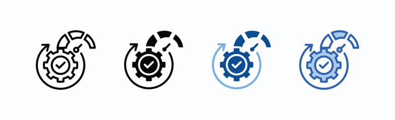 Optimization Icon Sheet Multiple Style Collection Isolated Vector