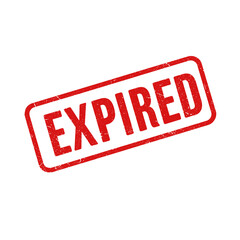 Expired red grunge rubber stamp isolated on transparent background, png image 