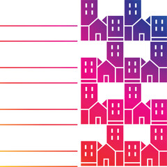 Building glyph solid icons. Containing house, residential, town, city solid icons collection. Vector illustration.