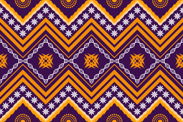 Ethnic Figure aztec embroidery style.Geometric ikat oriental traditional art pattern.Design for ethnic background,wallpaper,fashion,clothing,wrapping,fabric,element,sarong,graphic,vector illustration.