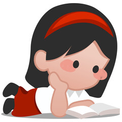 little girl with a book