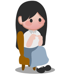 little girl in a white dress