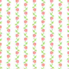 Hand drawn watercolor red poppy wildflowers seamless pattern. Flower of the field isolated on white background. Can be used for textile, fabric, scrapbook and other printed products.