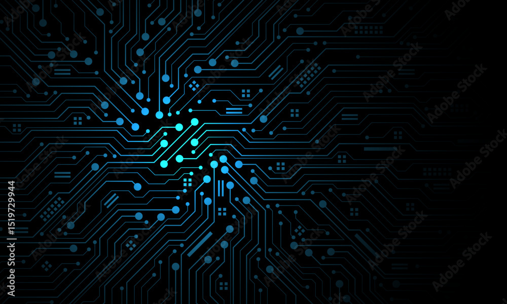 Fototapete abstract blue circuit board technology connected lines electronics elements computer motherboard chi