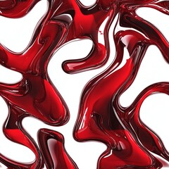 Glossy red liquid abstract texture in seamless loop.