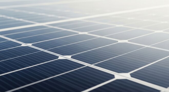 Close up of solar panel array for renewable energy production.
