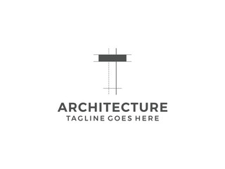 letter T logo, creative architecture design, vector illustration, isolated on transparent background