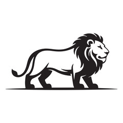 Standing lion illustration regal safari king