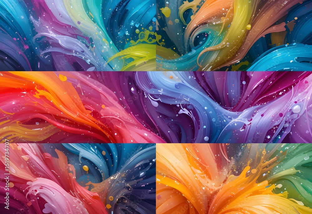 Poster Abstract Art Background, Colorful Gradient Design. Modern Pattern With Smooth Textures. Dynamic And Energetic, Visual Harmony, Expressive, And Evokes Creativity. Artistic Wallpaper.
