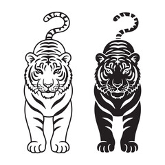 Fearless tiger illustration minimalist animal icons