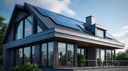 太陽光発電を備えた最新エコ住宅