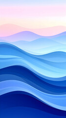 Fototapeta premium Abstract waves in varying shades of blue, creating a tranquil and soothing atmosphere.