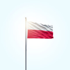 Poland Flag Vector Illustration, National Flag of Poland with Official Colors, Polish Flag Background, Independence Day. Poland Flag Waving Vector Design.