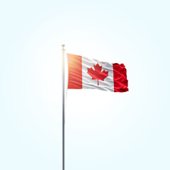 Canada Flag Vector Illustration, National Flag of Canada with Official Colors, Canadian Flag Background, Canada Day. Canada Flag Waving Vector Design.








