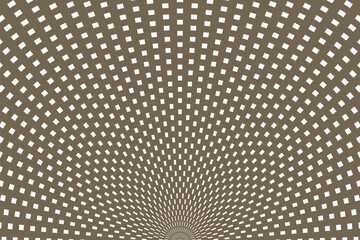 simple abstract white color small square geometric pattern on mushroom color background radial grid of concentric squares