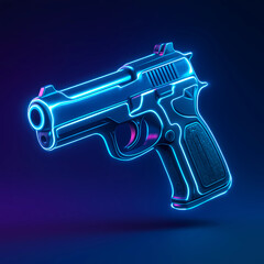 Neon Cyberpunk Pistol