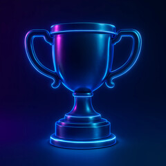 Neon Trophy A Futuristic 3D Render of an Award Cup