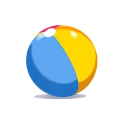 Colorful Beach Ball Isolated on White Background