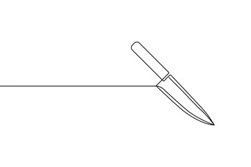 Knife continuous line drawing illustration with minimalist style for kitchen