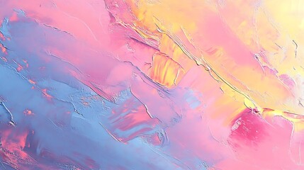 Abstract oil painting of colorful brushstrokes in pastel hues creating a dynamic and textured artistic background